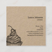 ケーキ&スイーツカップケーキホームベーカリー素朴ヴィンテージ スクエア名刺 (裏面)
