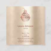 ケーキ&スイーツカップケーキホームベーカリー素朴ヴィンテージ スクエア名刺 (裏面)
