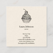 ケーキ&スイーツカップケーキホームベーカリー素朴ヴィンテージ スクエア名刺 (裏面)