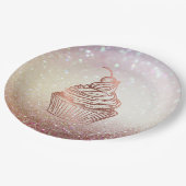 ケーキ&スイーツカップケーキホームベーカリー素朴ヴィンテージ ペーパープレート (アングル)