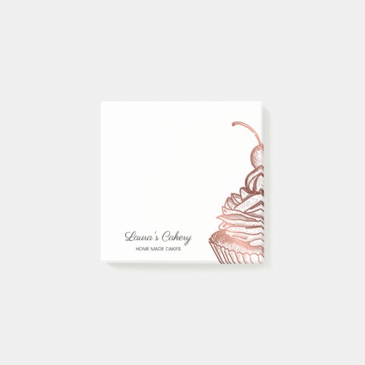 ケーキ&スイーツカップケーキホームベーカリー素朴ヴィンテージ ポストイット (正面)