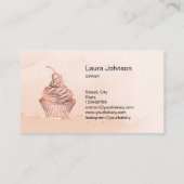 ケーキ&スイーツカップケーキホームベーカリー素朴ヴィンテージ 名刺 (裏面)