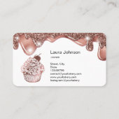 ケーキ&スイーツカップケーキホームベーカリー素朴ヴィンテージ 名刺 (裏面)