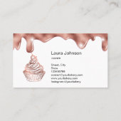 ケーキ&スイーツカップケーキホームベーカリー素朴ヴィンテージ 名刺 (裏面)