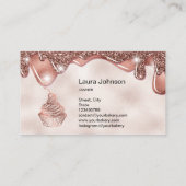 ケーキ&スイーツカップケーキホームベーカリー素朴ヴィンテージ 名刺 (裏面)