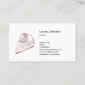 ケーキ&スイーツカップケーキホームベーカリー素朴ヴィンテージ 名刺 (裏面)