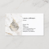 ケーキ&スイーツカップケーキホームベーカリー素朴ヴィンテージ 名刺 (裏面)