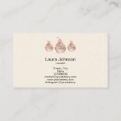 ケーキ&スイーツカップケーキホームベーカリー素朴ヴィンテージ 名刺 (裏面)