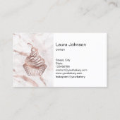 ケーキ&スイーツカップケーキホームベーカリー素朴ヴィンテージ 名刺 (裏面)