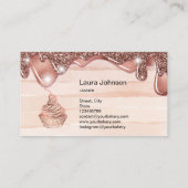 ケーキ&スイーツカップケーキホームベーカリー素朴ヴィンテージ 名刺 (裏面)