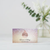 ケーキ&スイーツカップケーキホームベーカリー素朴ヴィンテージ 名刺 (スタンド正面)