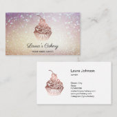 ケーキ&スイーツカップケーキホームベーカリー素朴ヴィンテージ 名刺 (正面/裏面)