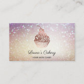 ケーキ&スイーツカップケーキホームベーカリー素朴ヴィンテージ 名刺 (正面)