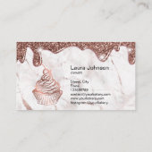 ケーキ&スイーツカップケーキホームベーカリー素朴ヴィンテージ 名刺 (裏面)