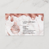 ケーキ&スイーツカップケーキホームベーカリー素朴ヴィンテージ 名刺 (裏面)