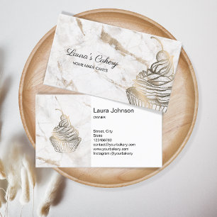 ケーキ&スイーツカップケーキホームベーカリー素朴ヴィンテージ 名刺