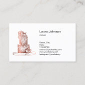 ケーキ&スイーツカップケーキホームベーカリー素朴ヴィンテージ 名刺 (裏面)