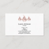 ケーキ&スイーツカップケーキホームベーカリー素朴ヴィンテージ 名刺 (裏面)