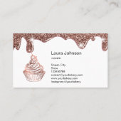 ケーキ&スイーツカップケーキホームベーカリー素朴ヴィンテージ 名刺 (裏面)