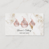 ケーキ&スイーツカップケーキホームベーカリー素朴ヴィンテージ 名刺 (正面)