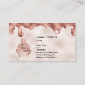 ケーキ&スイーツカップケーキホームベーカリー素朴ヴィンテージ 名刺 (裏面)