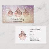 ケーキ&スイーツカップケーキホームベーカリー素朴ヴィンテージ 名刺 (正面/裏面)