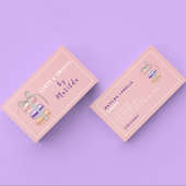 ケーキ&スイーツシェフ焼いたグッズMacaroonピンク 名刺