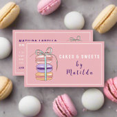ケーキ&スイーツシェフ焼いたグッズMacaroonピンク 名刺