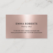 ケーキ&スイーツベーカリーバラ金ゴールド配管バッグブラック 名刺 (裏面)