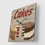 ケーキ スクエア壁時計 (傾斜)