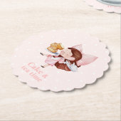 ケーキ&ティータイムスカロップ紙コースター ペーパーコースター (アングル)