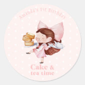 ケーキ&ティータイム誕生日シール ラウンドシール (正面)