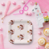 ケーキ&ティータイム誕生日 ペーパープレート (パーティー)