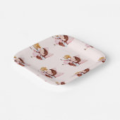 ケーキ&ティータイム誕生日 ペーパープレート (傾斜あり)