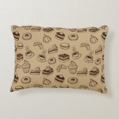ケーキ、デザートおよびベーカリーが付いているパターン アクセントクッション (裏面)