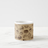 ケーキ、デザートおよびベーカリーが付いているパターン エスプレッソカップ (正面)