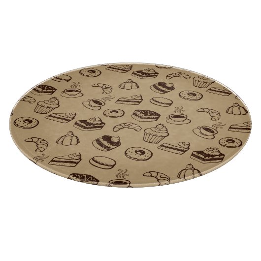 ケーキ、デザートおよびベーカリーが付いているパターン カッティングボード (角)