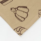 ケーキ、デザートおよびベーカリーが付いているパターン フリースブランケット (角)