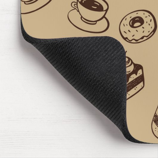 ケーキ、デザートおよびベーカリーが付いているパターン マウスパッド (コーナー)