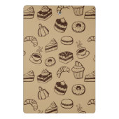 ケーキ、デザートおよびベーカリーが付いているパターン ミニクリップボード (裏面)