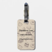 ケーキ、デザートおよびベーカリーが付いているパターン ラゲッジタグ (裏面縦)