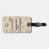 ケーキ、デザートおよびベーカリーが付いているパターン ラゲッジタグ (裏面横)