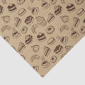 ケーキ、デザートおよびベーカリーが付いているパターン 薄葉紙 (詳細)