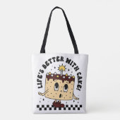 ケーキ・トートで人生は良い トートバッグ (裏面)