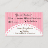 ケーキ。 ハンドメイドのケーキ、3つのDのケーキ 名刺 (裏面)