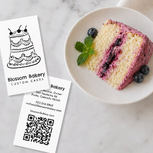 ケーキ バーカリー デザート ケータリング カスタムQR 手描き 名刺
