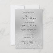 ケーキ フラワー ローズ ゴールド クリスタル シルバー グレー グリッター 招待状 (裏面)