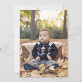 ケーキ ブルー 男の子 フォト 1歳 誕生日 パーティー 招待状 (裏面)