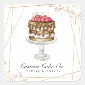 ケーキ/ベーカリービジネスシール スクエアシール (正面)