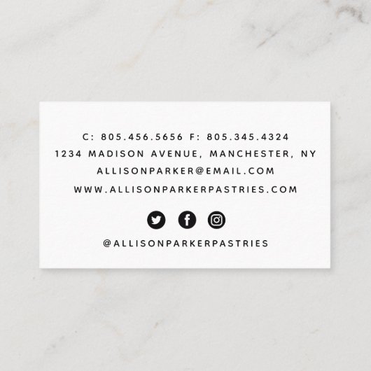 ケーキ/ベーカリー名刺 名刺 (裏面)